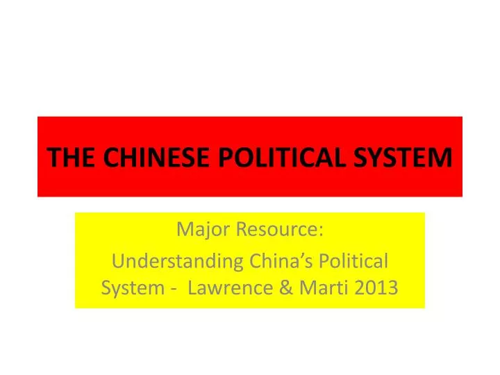 the chinese political system