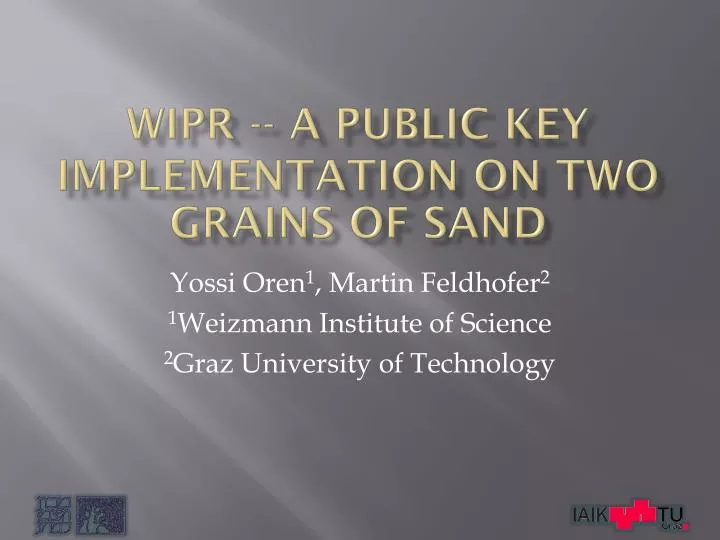 wipr a public key implementation on two grains of sand