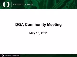 DGA Community Meeting May 10, 2011