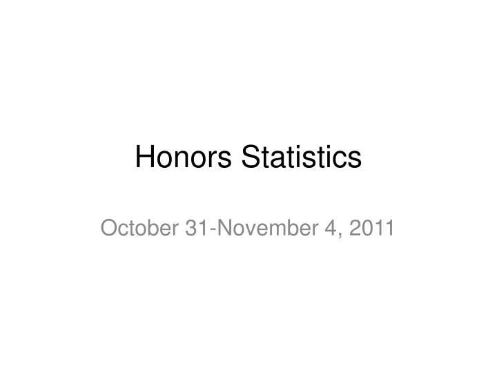 honors statistics