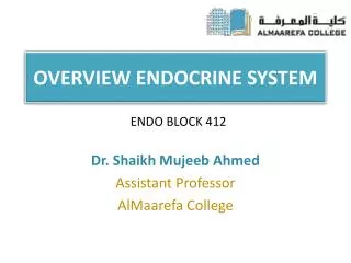 OVERVIEW ENDOCRINE SYSTEM