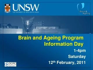 Brain and Ageing Program Information Day
