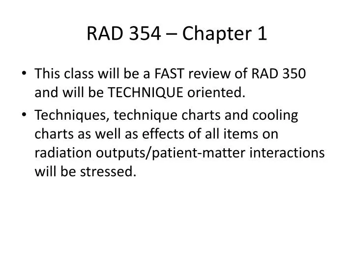 rad 354 chapter 1