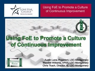 Using FoE to Promote a Culture of Continuous Improvement