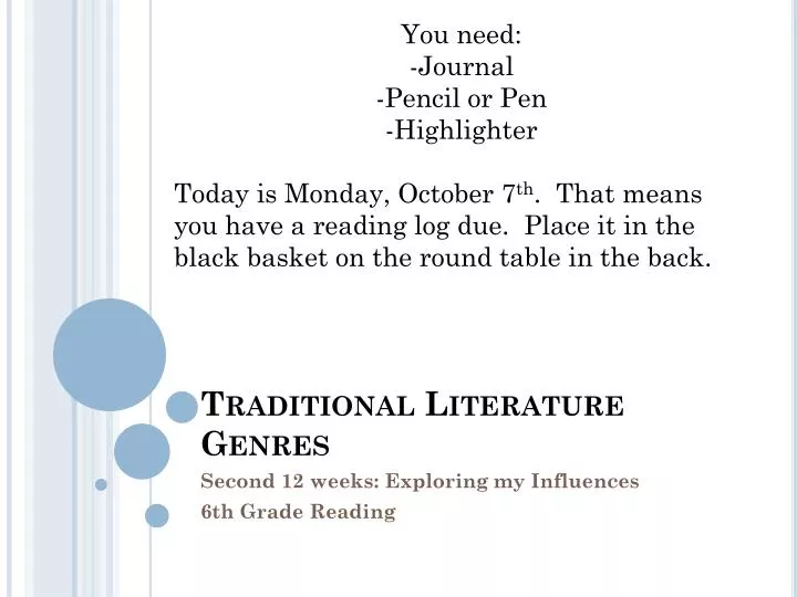traditional literature genres