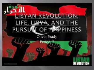 Libyan Revolution: life, libya , and the pursuit of happiness