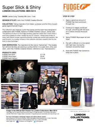 Fudge is the Official Hair Partner for London Collections: Men SS14