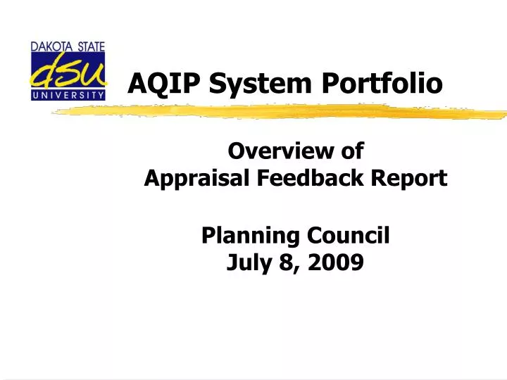 aqip system portfolio