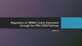 Regulation of ORMDL3 Gene Expression through the ERK/CREB Pathway