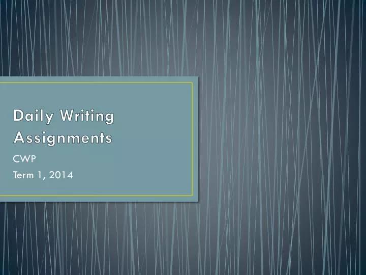 daily writing assignments