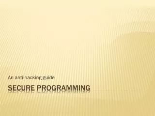 Secure programming