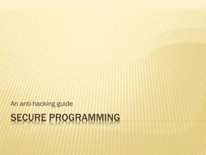 an anti hacking guide