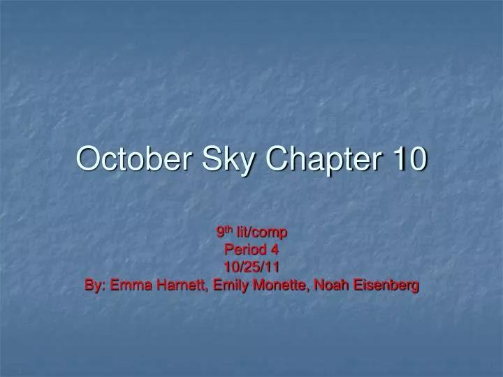 october sky chapter 10