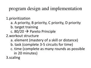 program design and implementation