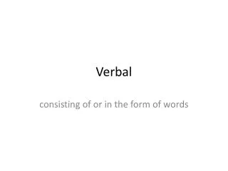 Verbal