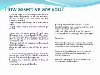 How assertive are you?