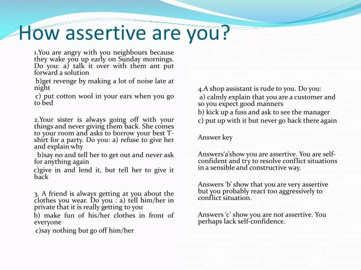how assertive are you