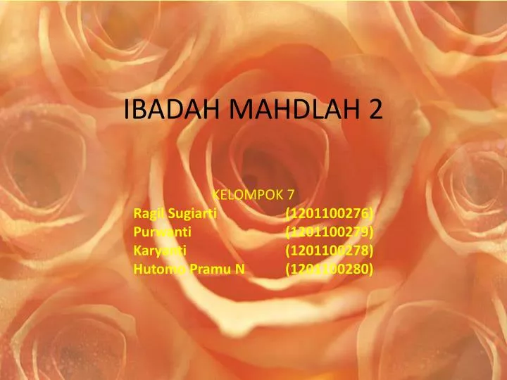 ibadah mahdlah 2