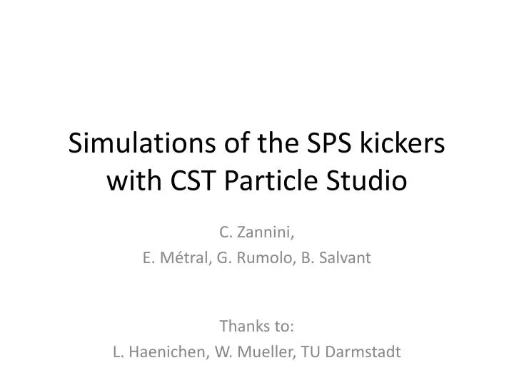 simulations of the sps kickers with cst particle studio