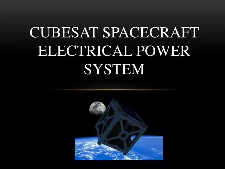 cubesat spacecraft electrical power system
