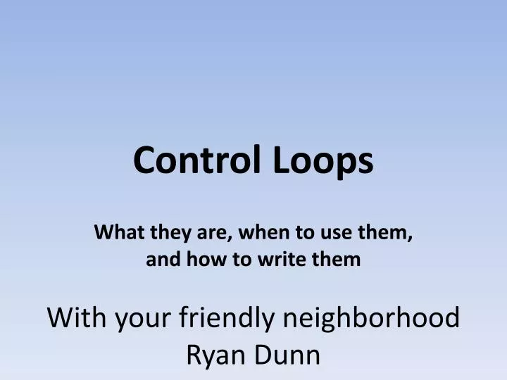 control loops