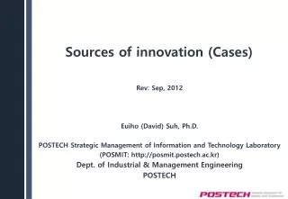 Sources of innovation (Cases )