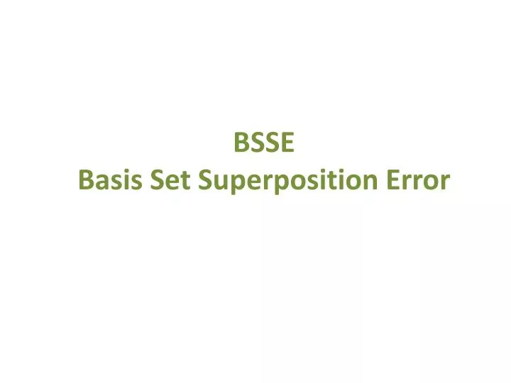 bsse basis set superposition error