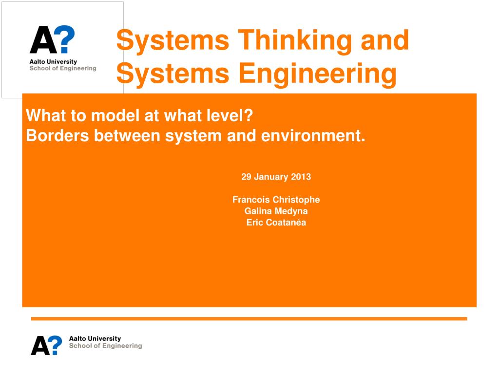 PPT - Systems Thinking and Systems Engineering PowerPoint Presentation ...