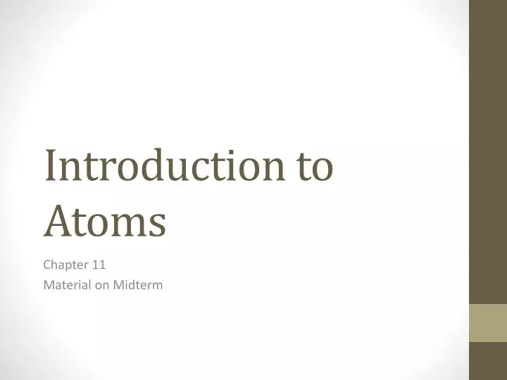 introduction to atoms