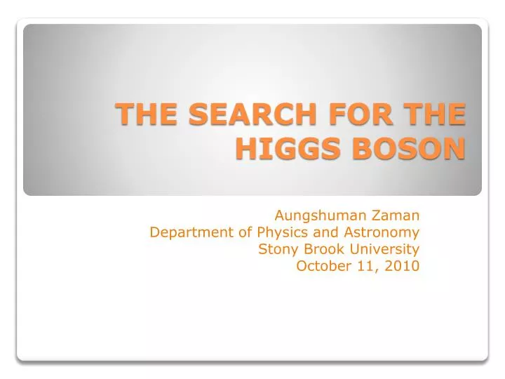the search for the higgs boson