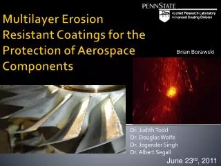 Multilayer Erosion Resistant Coatings for the Protection of Aerospace Components
