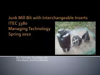Junk Mill Bit with Interchangeable Inserts ITEC 3380 Managing Technology Spring 2010