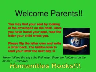 Welcome Parents!!