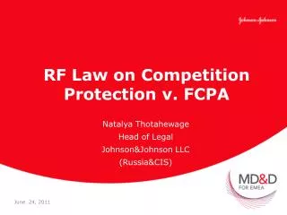 RF Law on Competition Protection v. FCPA