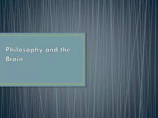 philosophy and the brain