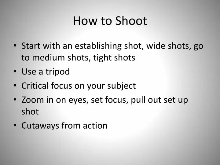 how to shoot