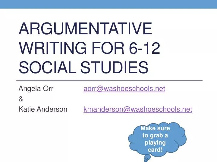 argumentative writing for 6 12 social studies