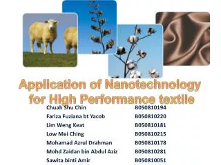 Application of Nanotechnology for High Performance textile