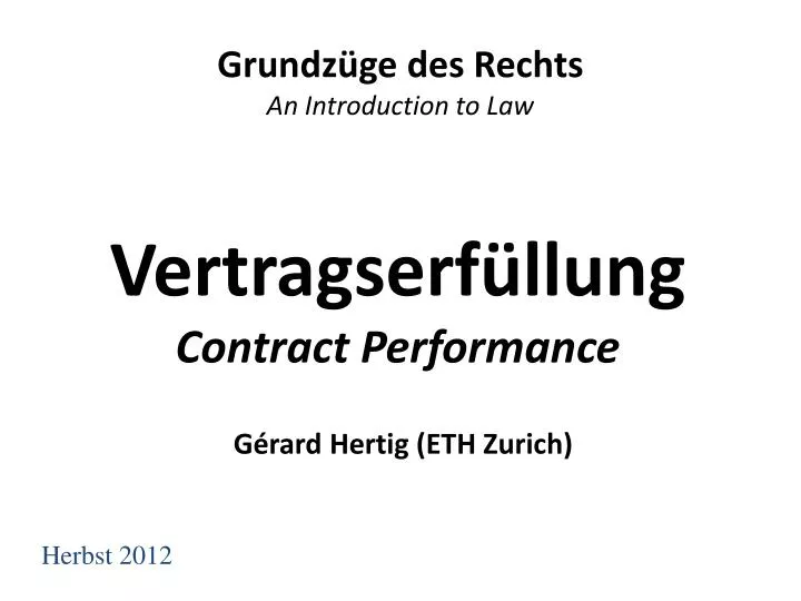 vertragserf llung contract performance