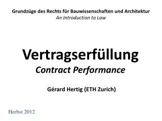 vertragserf llung contract performance