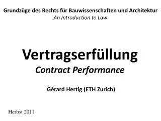 vertragserf llung contract performance