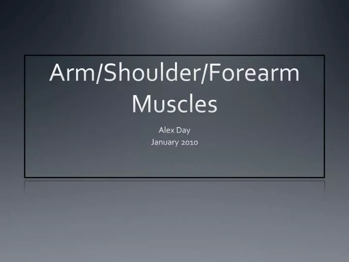arm shoulder forearm muscles