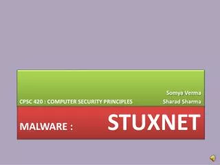 MalWARE : 		 stUXNET