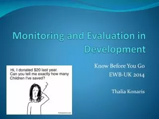 Monitoring and Evaluation in Development