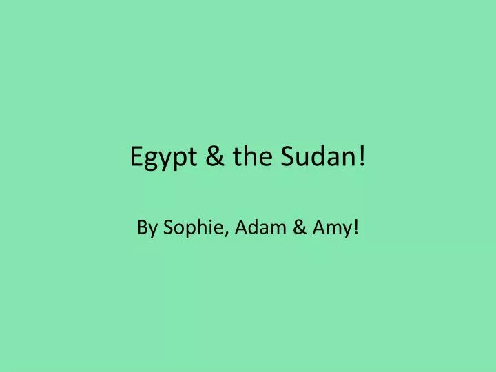 egypt the sudan