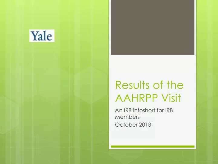 results of the aahrpp visit