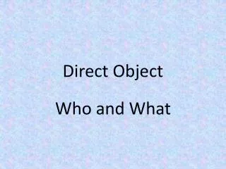 Direct Object