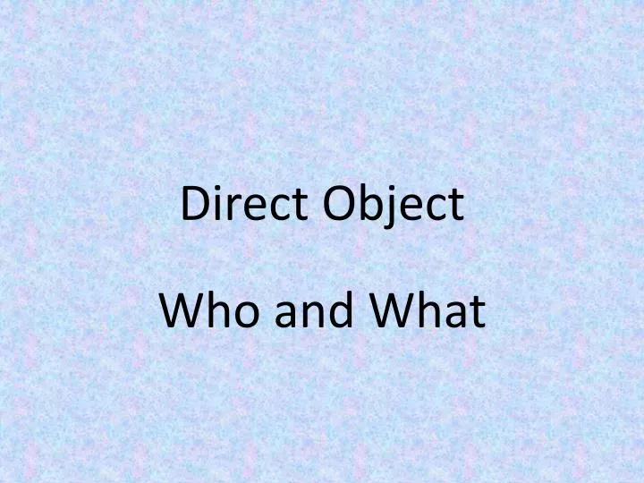 direct object