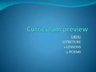 Curriculum preview