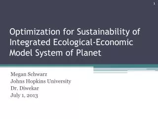 Optimization for Sustainability of Integrated Ecological-Economic Model System of Planet
